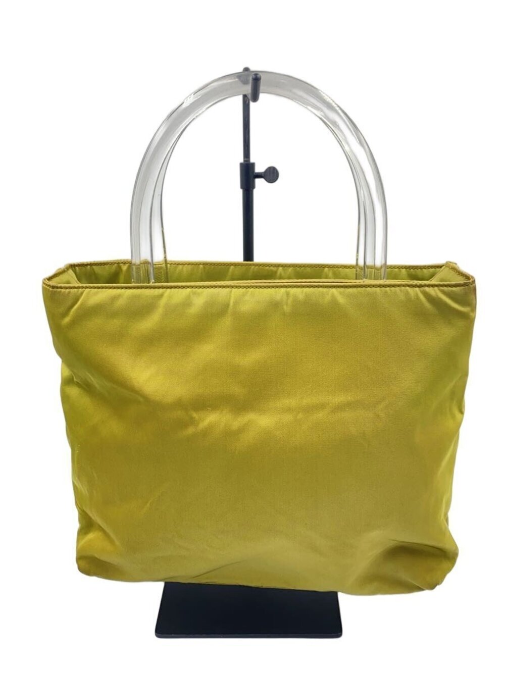 Prada Tessuto top handle bag clear acrylic Yellow